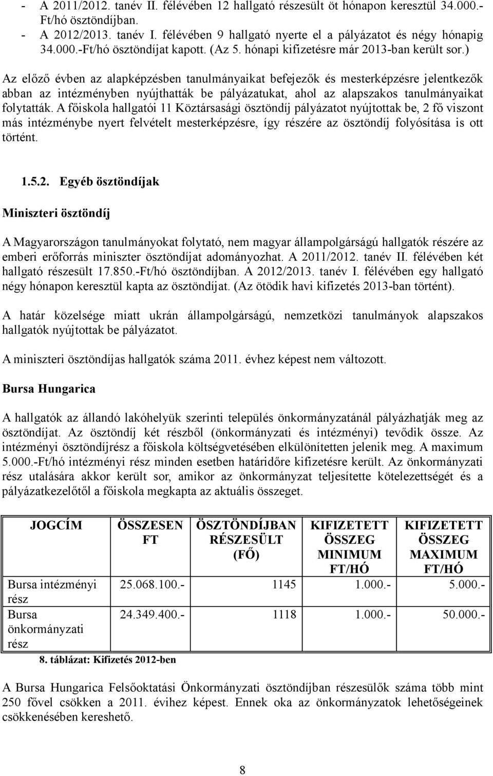 ) Az elızı évben az alapképzésben tanulmányaikat befejezık és mesterképzésre jelentkezık abban az intézményben nyújthatták be pályázatukat, ahol az alapszakos tanulmányaikat folytatták.