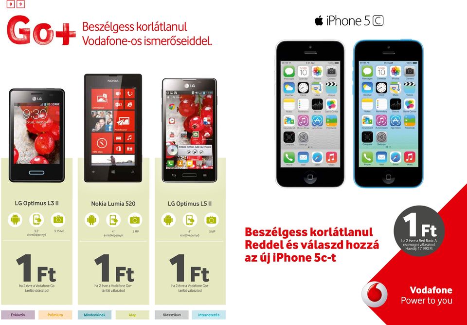 Beszélgess korlátlanul Reddel és válaszd hozzá az új iphone 5c-t ha 2 évre a Red