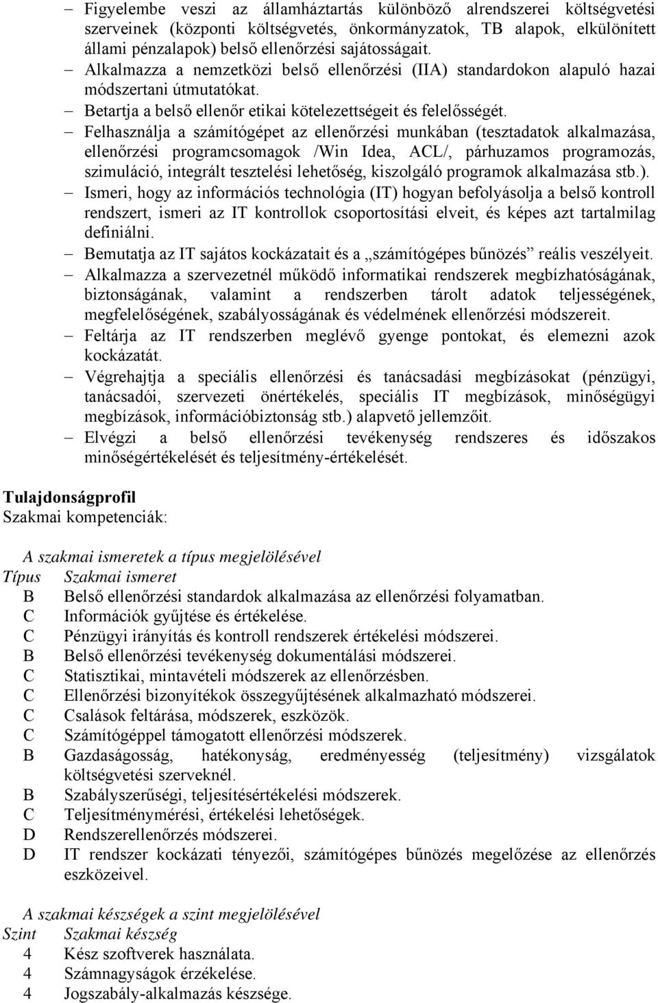 Felhasználja a számítógépet az ellenőrzési munkában (tesztadatok alkalmazása, ellenőrzési programcsomagok /Win Idea, ACL/, párhuzamos programozás, szimuláció, integrált tesztelési lehetőség,