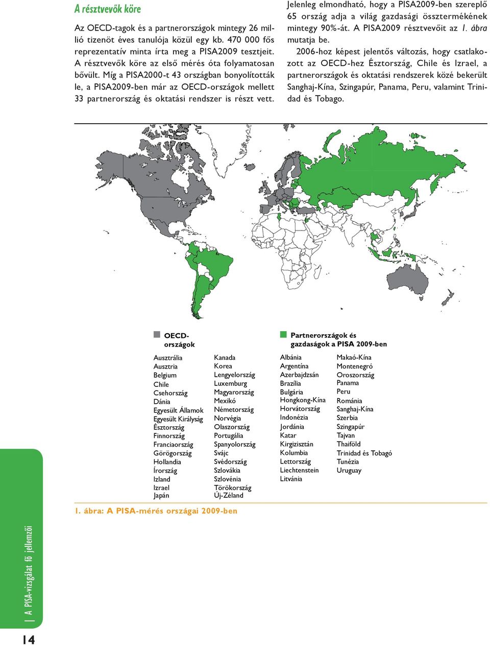 Míg a PISA2000 t 43 országban bonyolították le, a PISA2009-ben már az OECD-országok mellett 33 partnerország és oktatási rendszer is részt vett.