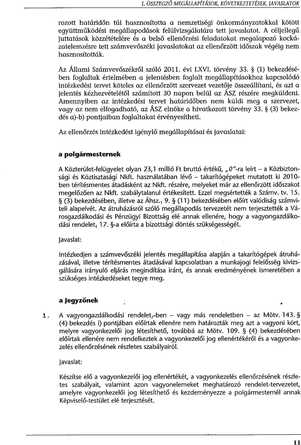 Az Állami Számvevőszékről szóló 2011. évi LXVI. törvény 33.