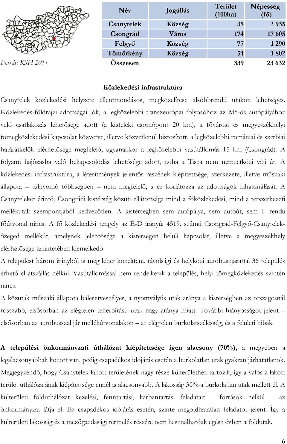 Közlekedés-földrajzi adottságai jók, a legközelebbi transzeurópai folyosóhoz az M5-ös autópályához való csatlakozás lehetősége adott (a kisteleki csomópont 20 km), a fővárosi és megyeszékhelyi