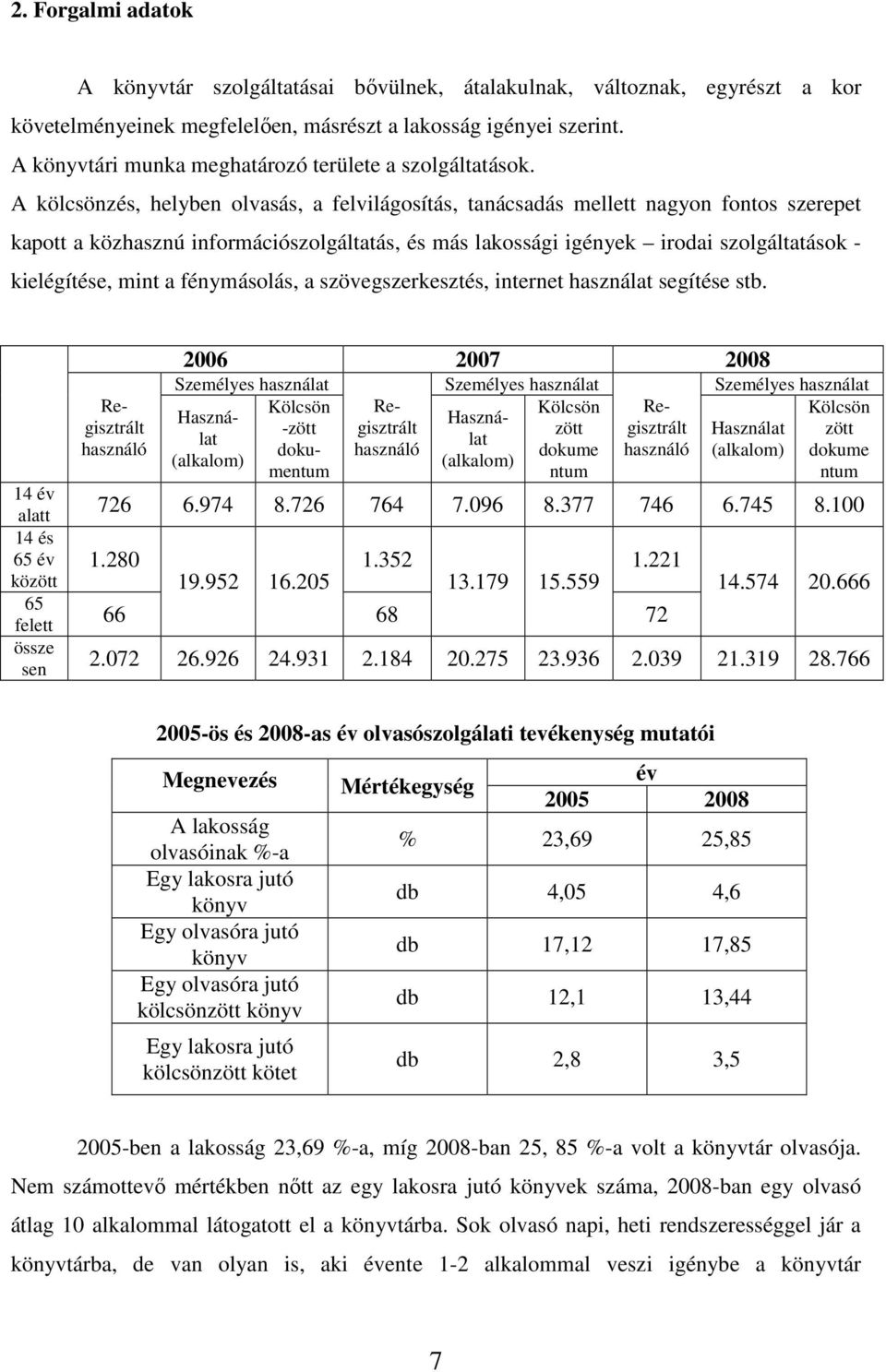 A kölcsönzés, helyben olvasás, a felvilágosítás, tanácsadás mellett nagyon fontos szerepet kapott a közhasznú információszolgáltatás, és más lakossági igények irodai szolgáltatások - kielégítése,