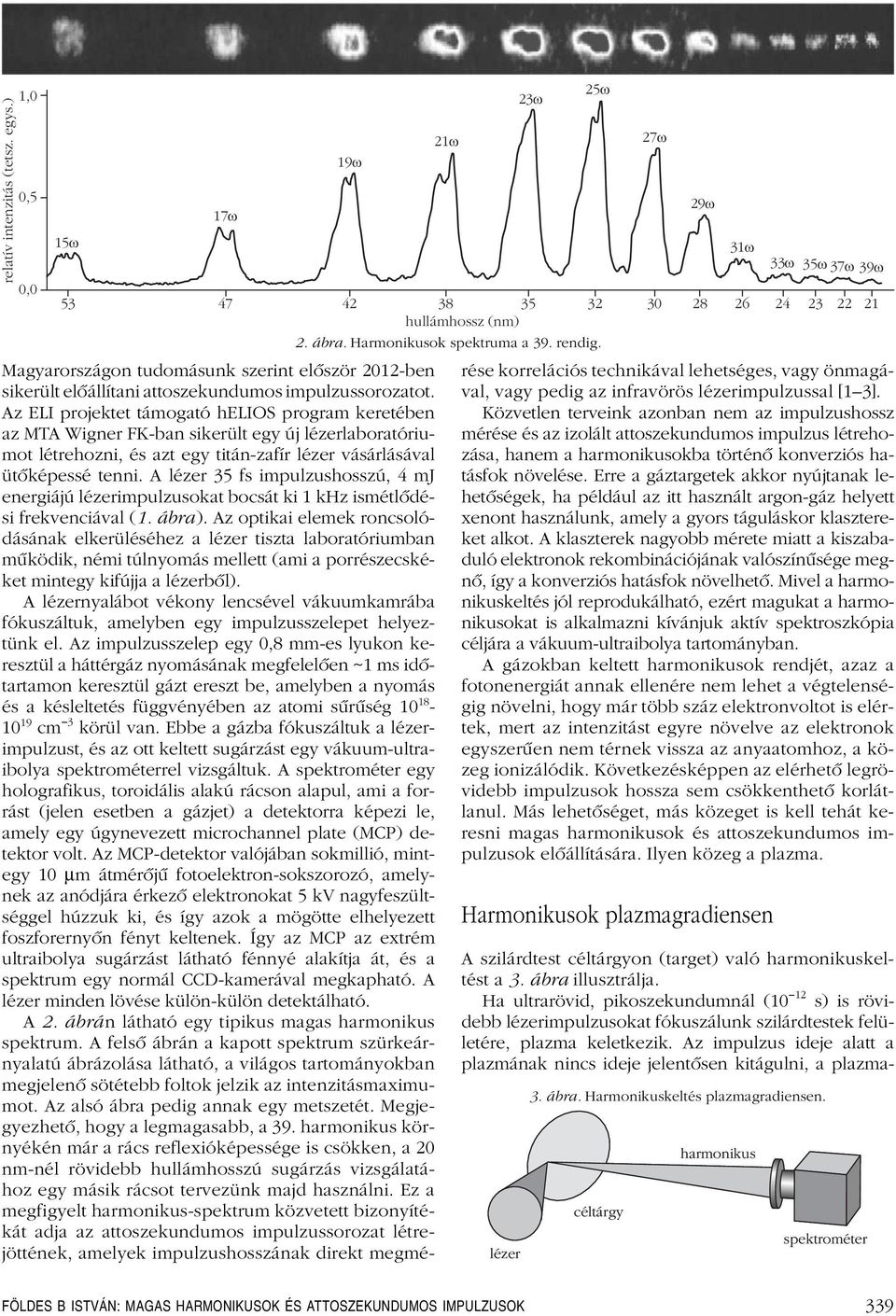 Az ELI projektet támogató helios program keretében az MTA Wigner FK-ban sikerült egy új lézerlaboratóriumot létrehozni, és azt egy titán-zafír lézer vásárlásával ütôképessé tenni.