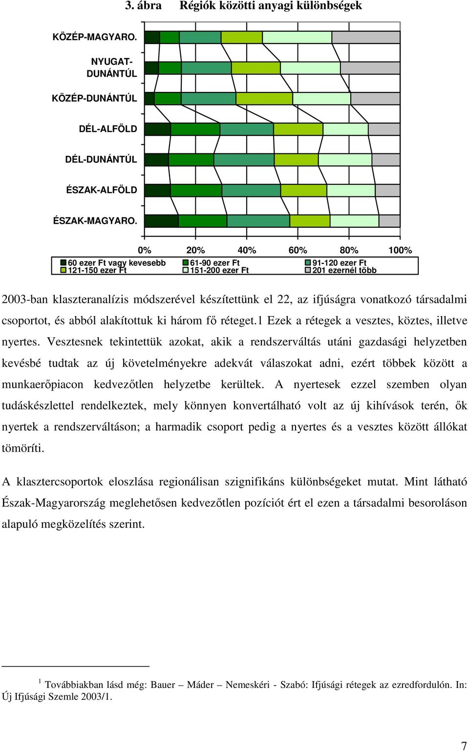 vonatkozó társadalmi csoportot, és abból alakítottuk ki három fő réteget.1 Ezek a rétegek a vesztes, köztes, illetve nyertes.