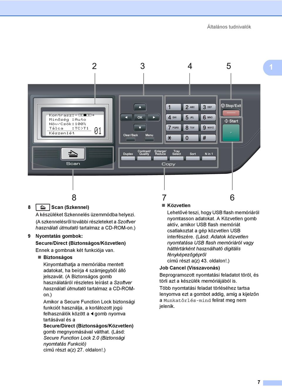 (A Biztonságos gomb használatáról részletes leírást a Szoftver használati útmutató tartalmaz a CD-ROMon.