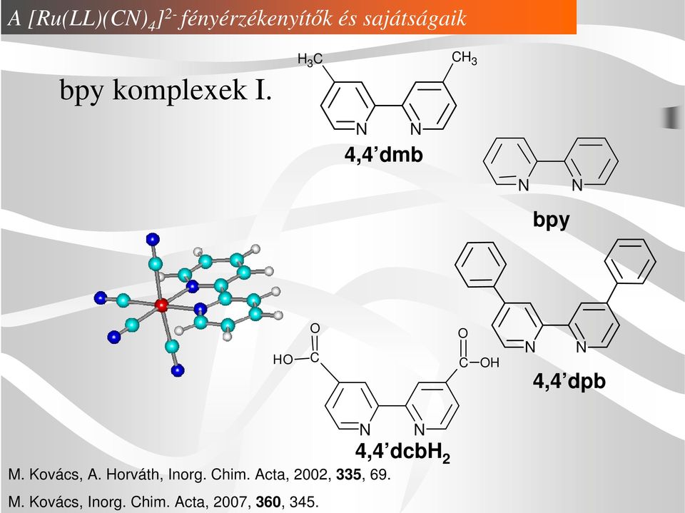 3 C C 3 4,4 dmb bpy O O O C C O 4,4 dpb 4,4 dcb 2 M.