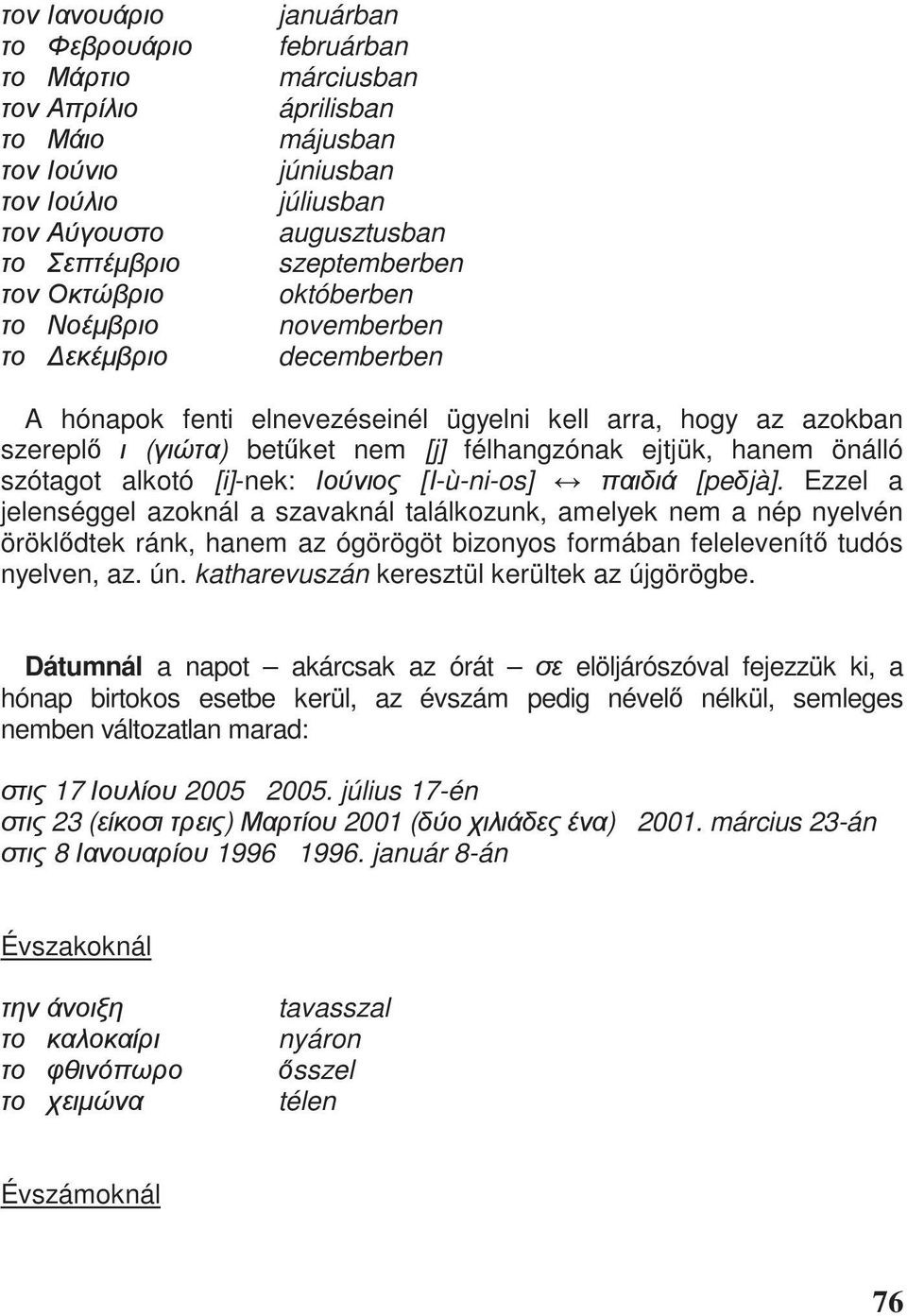 Ezzel a jelenséggel azoknál a szavaknál találkozunk, amelyek nem a nép nyelvén örökl dtek ránk, hanem az ógörögöt bizonyos formában felelevenít tudós nyelven, az. ún.