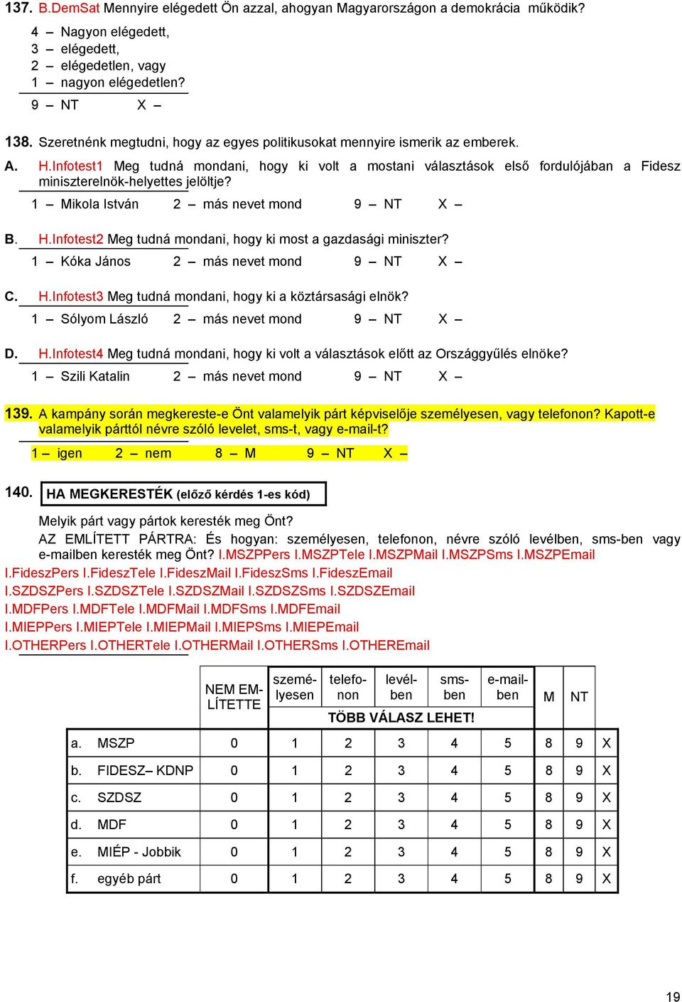 Infotest1 Meg tudná mondani, hogy ki volt a mostani választások első fordulójában a Fidesz miniszterelnök-helyettes jelöltje? 1 Mikola István 2 más nevet mond B. H.