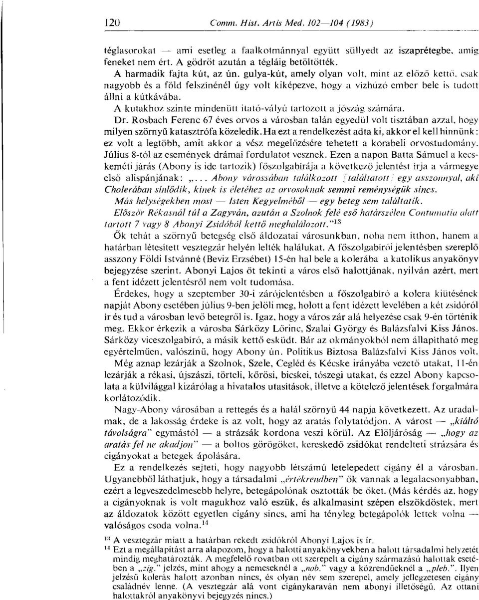 A kutakhoz szinte mindenütt itató-vályú tartozott a jószág számára. Dr. Rosbach Ferenc 67 éves orvos a városban talán egyedül volt tisztában azzal, hogy milyen szörnyű katasztrófa közeledik.