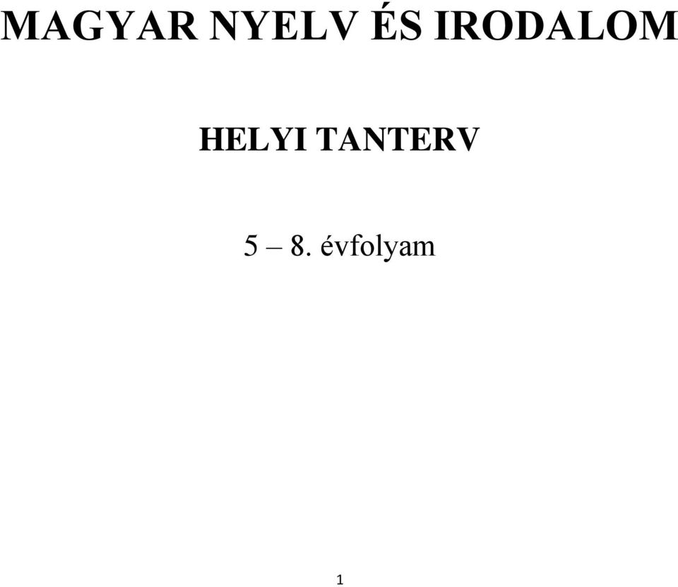 HELYI TANTERV