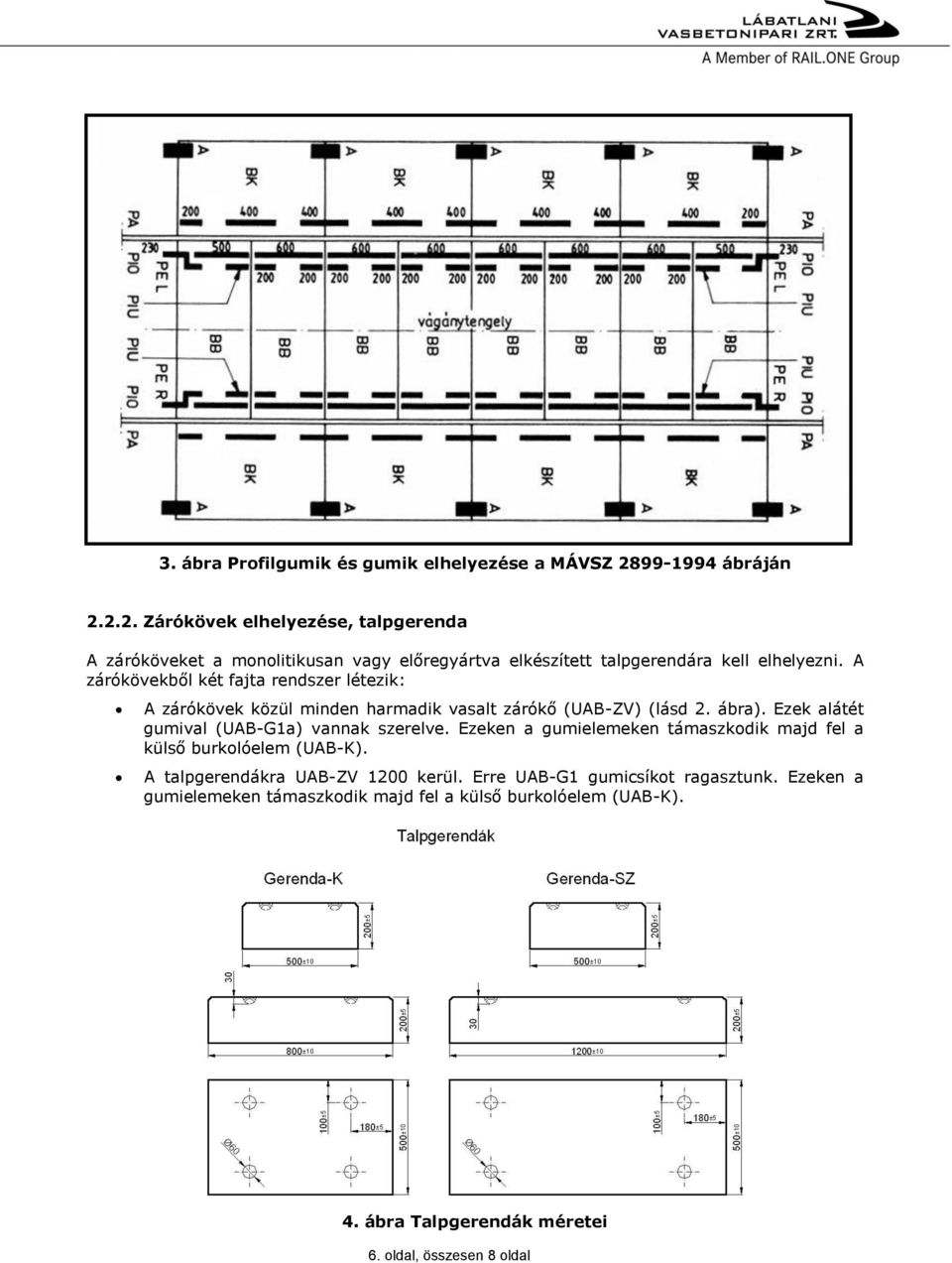 A zárókövekből két fajta rendszer létezik: A zárókövek közül minden harmadik vasalt zárókő (UAB-ZV) (lásd 2. ábra).