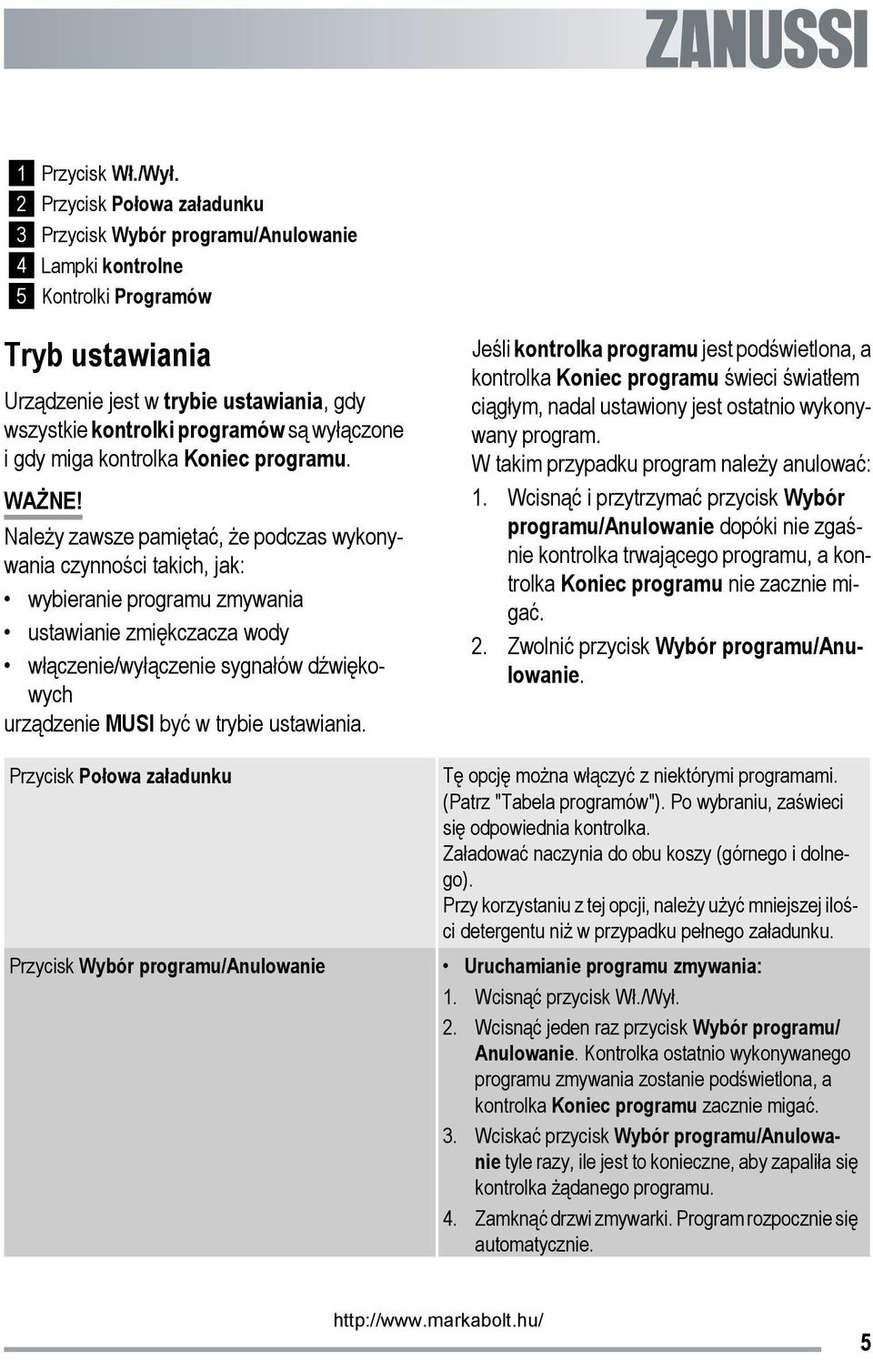 wyłączone i gdy miga kontrolka Koniec programu. WAŻNE!