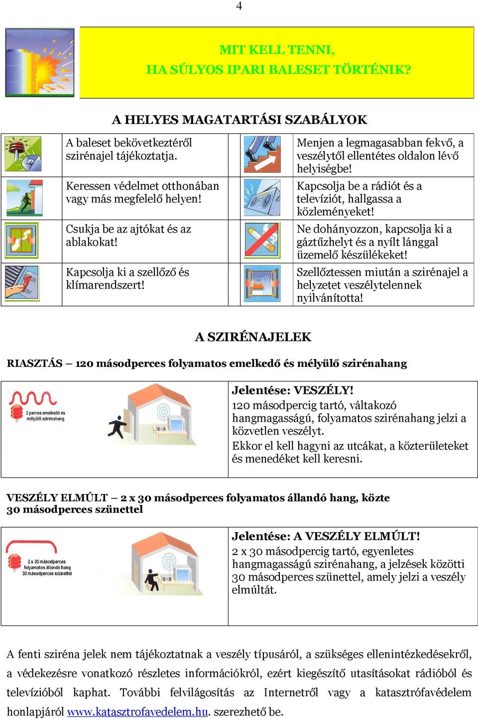 Kapcsolja be a rádiót és a televíziót, hallgassa a közleményeket! Ne dohányozzon, kapcsolja ki a gáztűzhelyt és a nyílt lánggal üzemelő készülékeket!