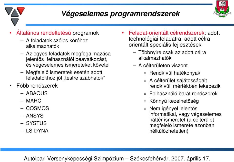 technológiai feladatra, adott célra orientált speciális fejlesztések Többnyire csak az adott célra alkalmazhatók A célterületen viszont» Rendkívül hatékonyak» A célterület sajátosságait