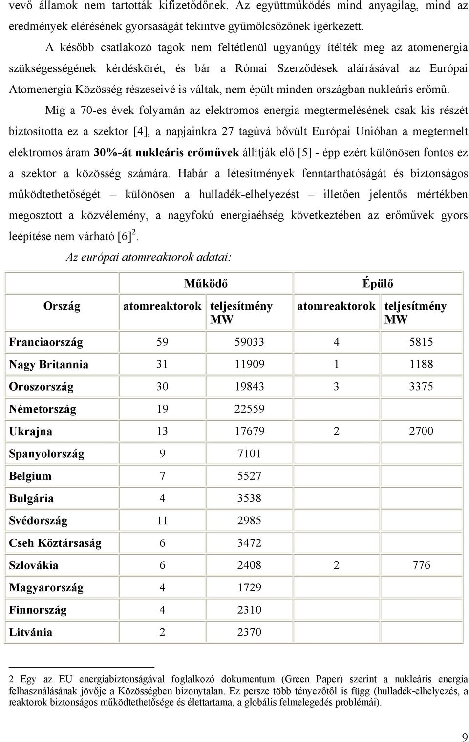 váltak, nem épült minden országban nukleáris erőmű.