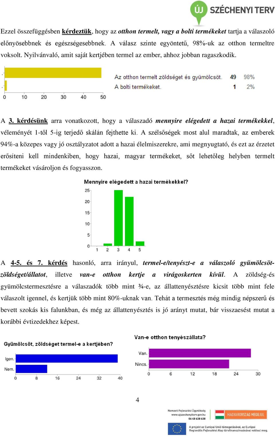 kérdésünk arra vonatkozott, hogy a válaszadó mennyire elégedett a hazai termékekkel, véleményét 1-től 5-ig terjedő skálán fejthette ki.