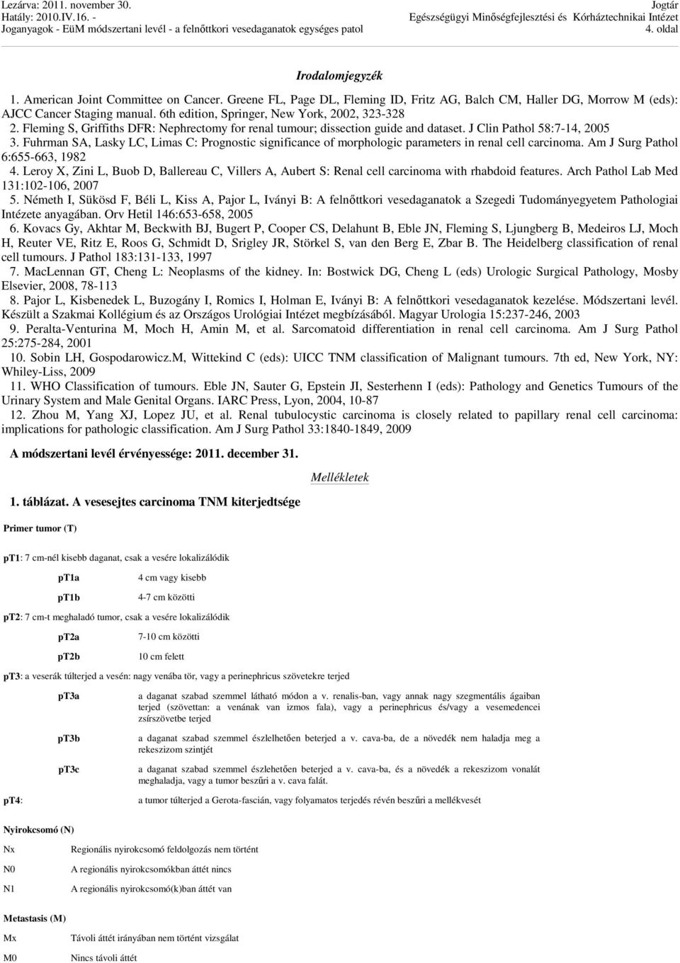 Fuhrman SA, Lasky LC, Limas C: Prognostic significance of morphologic parameters in renal cell carcinoma. Am J Surg Pathol 6:655-663, 1982 4.