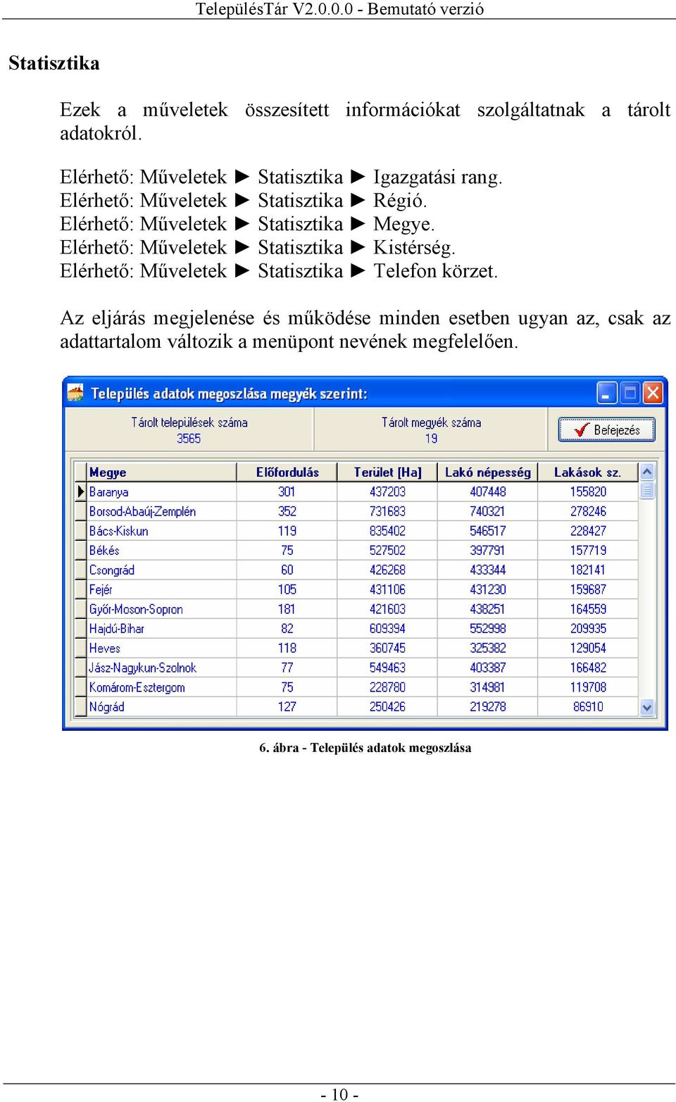 Elérhető: Műveletek Statisztika Megye. Elérhető: Műveletek Statisztika Kistérség.