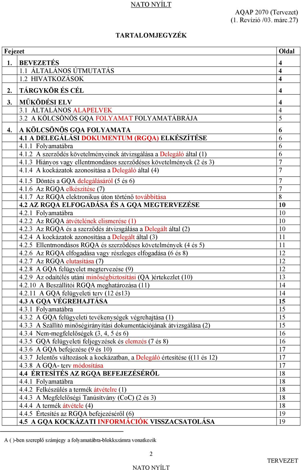 1.3 Hiányos vagy ellentmondásos szerződéses követelmények (2 és 3) 7 4.1.4 A kockázatok azonosítása a Delegáló által (4) 7 4.1.5 Döntés a GQA delegálásáról (5 és 6) 7 4.1.6 Az RGQA elkészítése (7) 7 4.