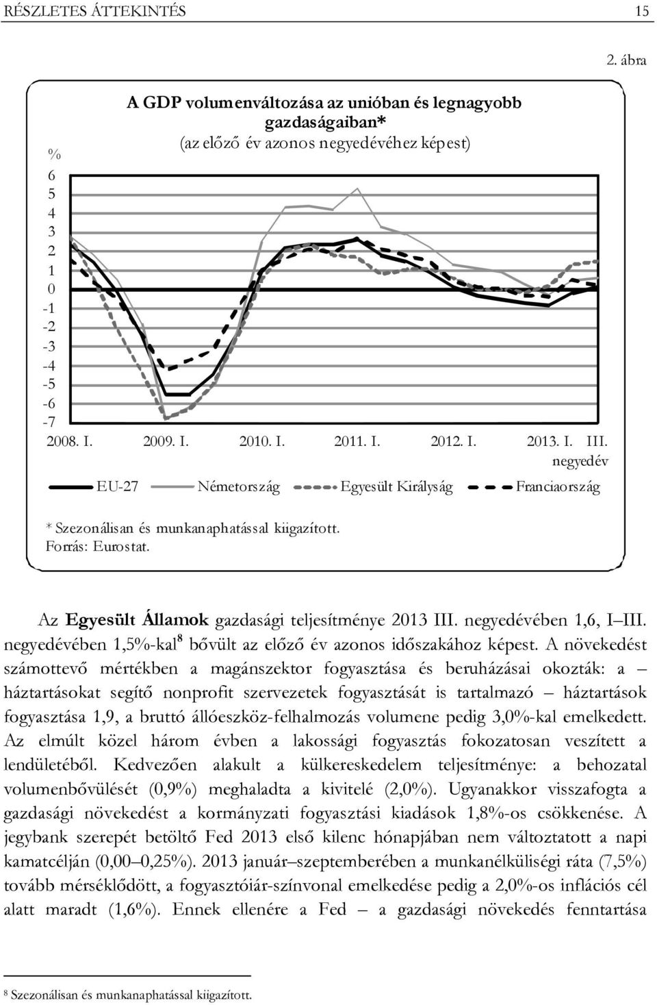 negyedévében 1,6, I III. negyedévében 1,5%-kal 8 bővült az előző év azonos időszakához képest.