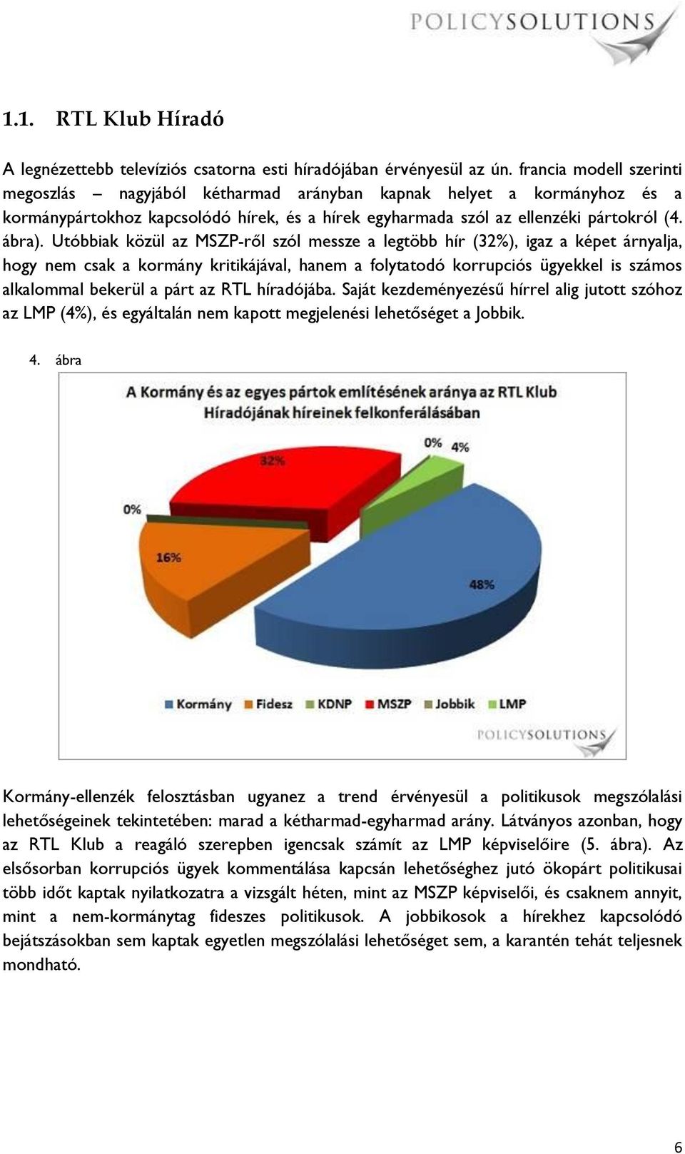 Utóbbiak közül az MSZP-ről szól messze a legtöbb hír (32%), igaz a képet árnyalja, hogy nem csak a kormány kritikájával, hanem a folytatodó korrupciós ügyekkel is számos alkalommal bekerül a párt az