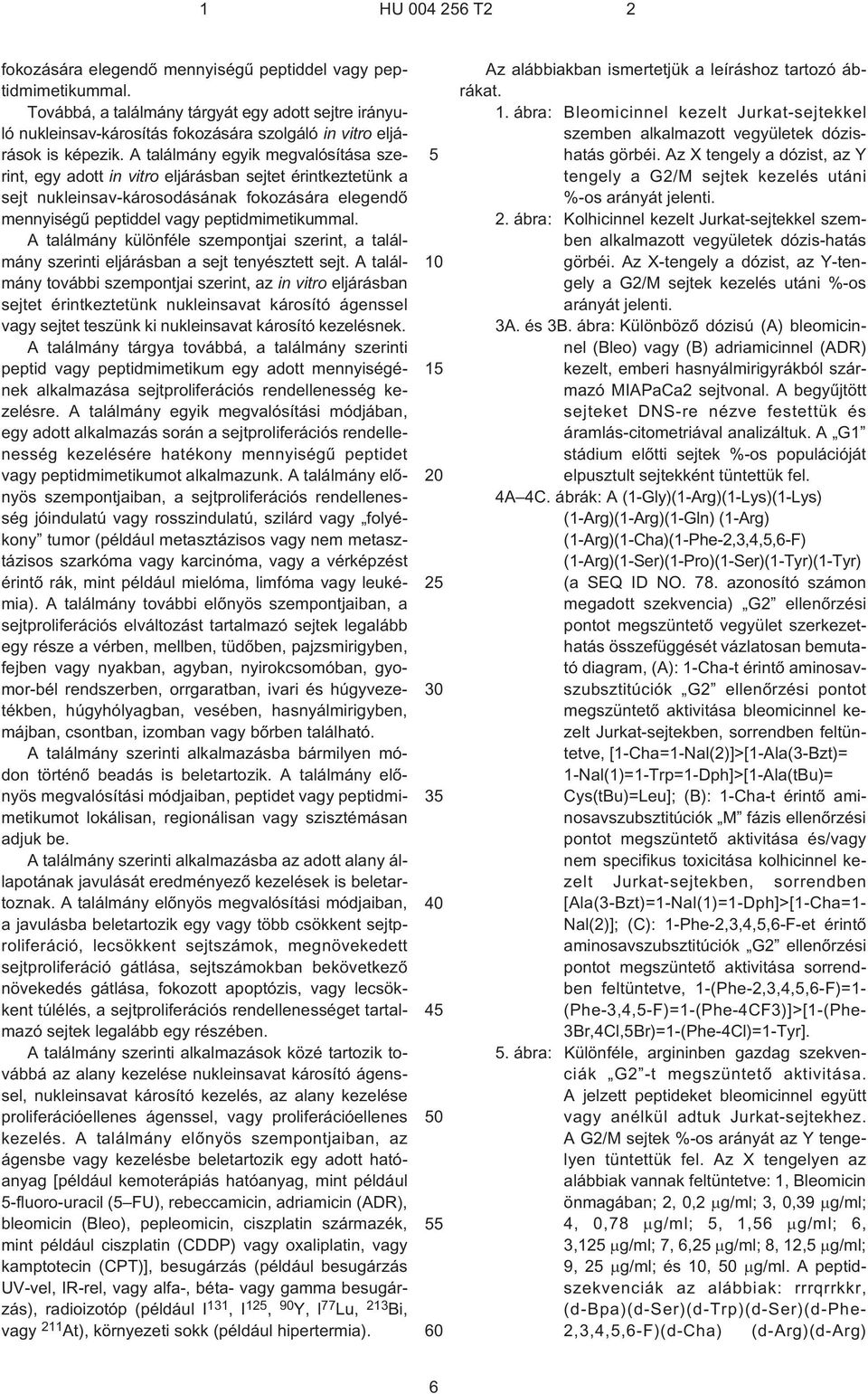 A találmány egyik megvalósítása szerint, egy adott in vitro eljárásban sejtet érintkeztetünk a sejt nukleinsav-károsodásának fokozására elegendõ mennyiségû peptiddel vagy peptidmimetikummal.