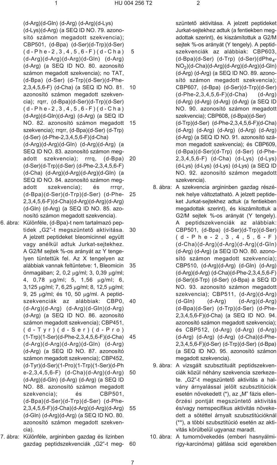azonosító számon megadott szekvencia); no TAT, (d¹bpa) (d¹ser) (d¹trp)(d¹ser)(d¹phe- 2,3,4,,6¹F) (d¹cha) (a SEQ ID NO. 81.