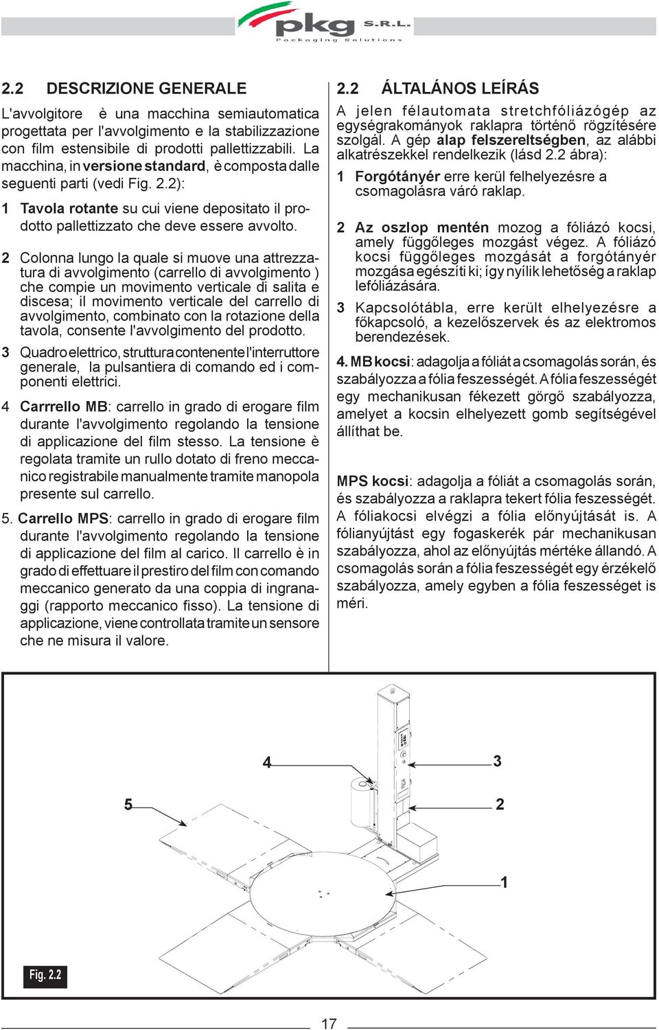 2 Colonna lungo la quale si muove una attrezzatura di avvolgimento (carrello di avvolgimento ) che compie un movimento verticale di salita e discesa; il movimento verticale del carrello di