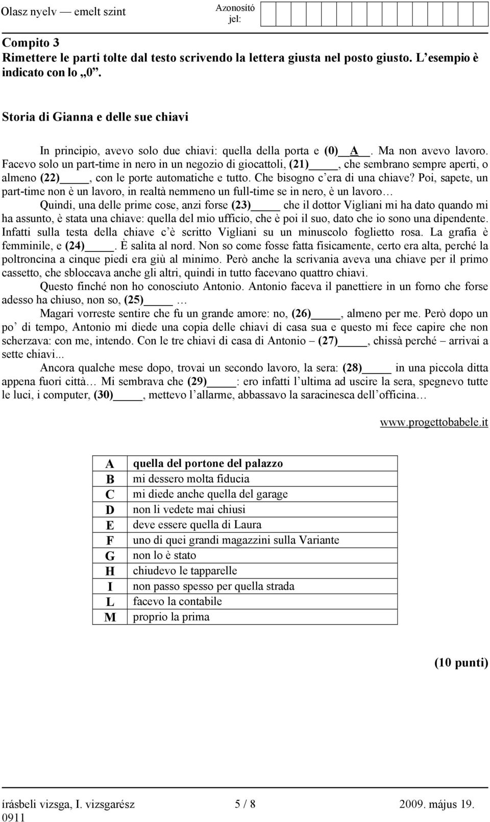 Facevo solo un part-time in nero in un negozio di giocattoli, (21), che sembrano sempre aperti, o almeno (22), con le porte automatiche e tutto. Che bisogno c era di una chiave?