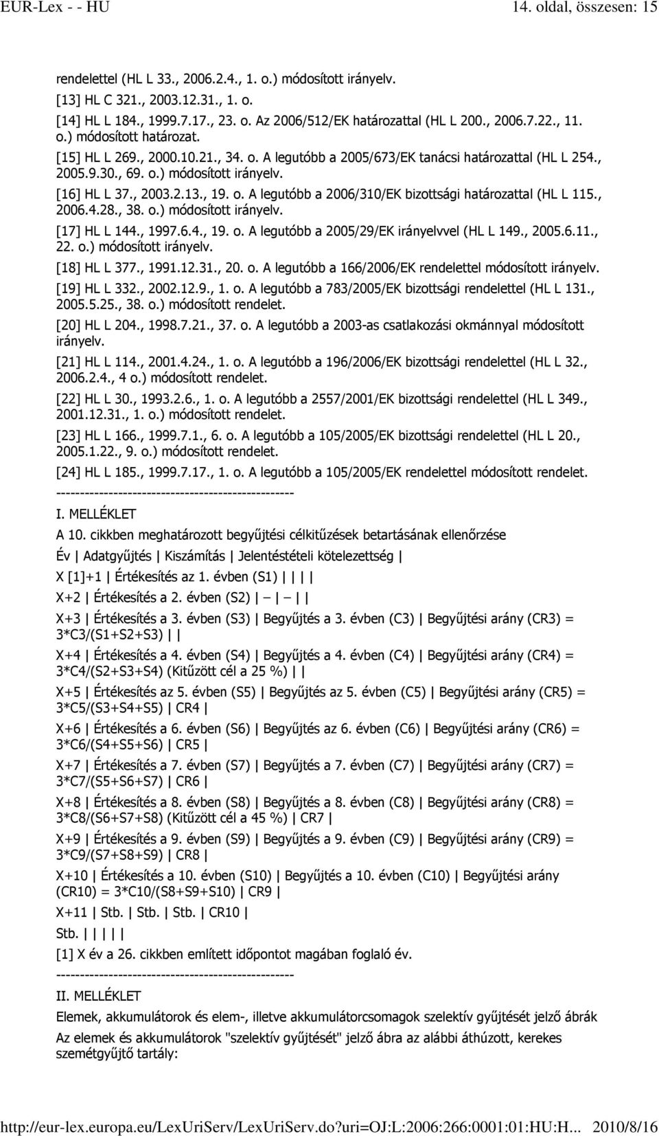 2.13., 19. o. A legutóbb a 2006/310/EK bizottsági határozattal (HL L 115., 2006.4.28., 38. o.) módosított irányelv. [17] HL L 144., 1997.6.4., 19. o. A legutóbb a 2005/29/EK irányelvvel (HL L 149.