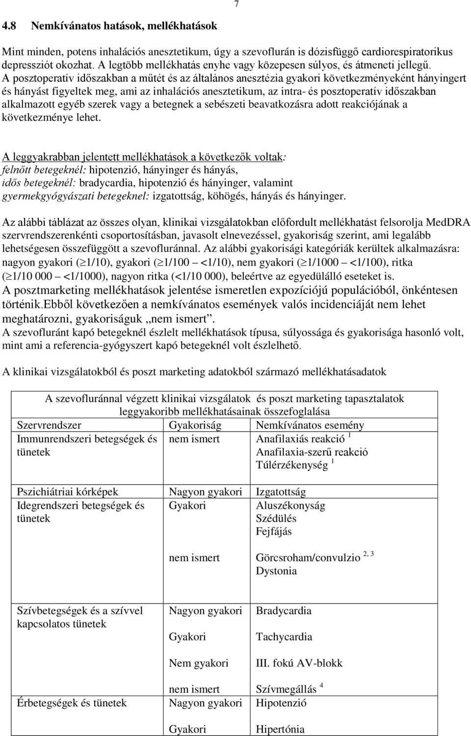 A posztoperatív időszakban a műtét és az általános anesztézia gyakori következményeként hányingert és hányást figyeltek meg, ami az inhalációs anesztetikum, az intra- és posztoperatív időszakban