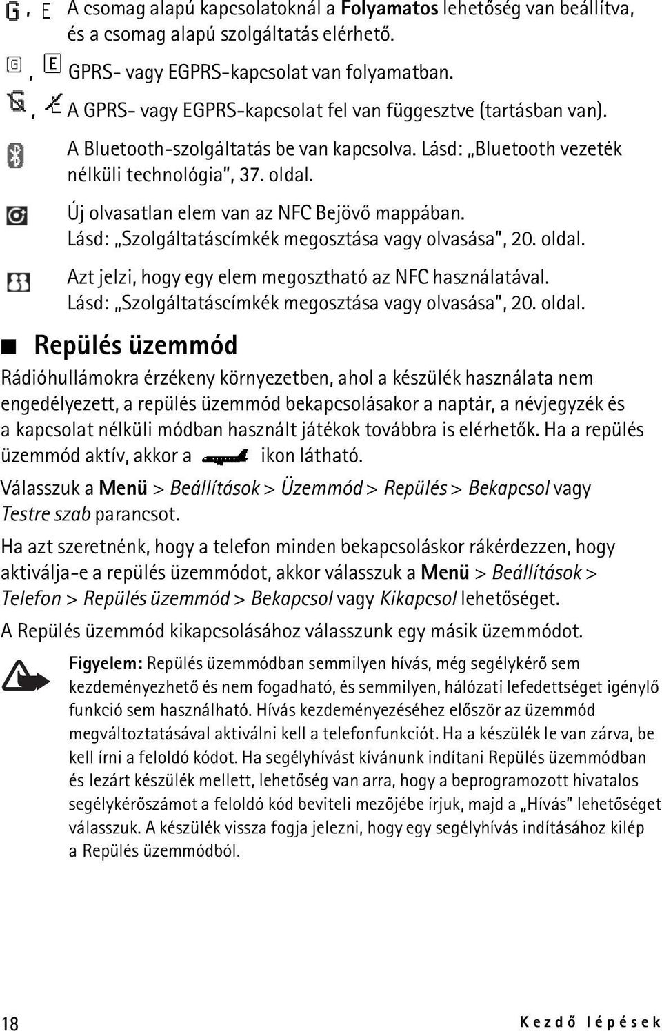 Új olvasatlan elem van az NFC Bejövõ mappában. Lásd: Szolgáltatáscímkék megosztása vagy olvasása, 20. oldal. Azt jelzi, hogy egy elem megosztható az NFC használatával.