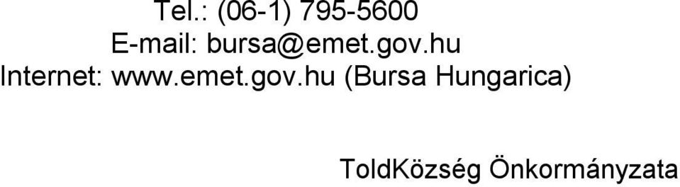 hu Internet: www.emet.gov.