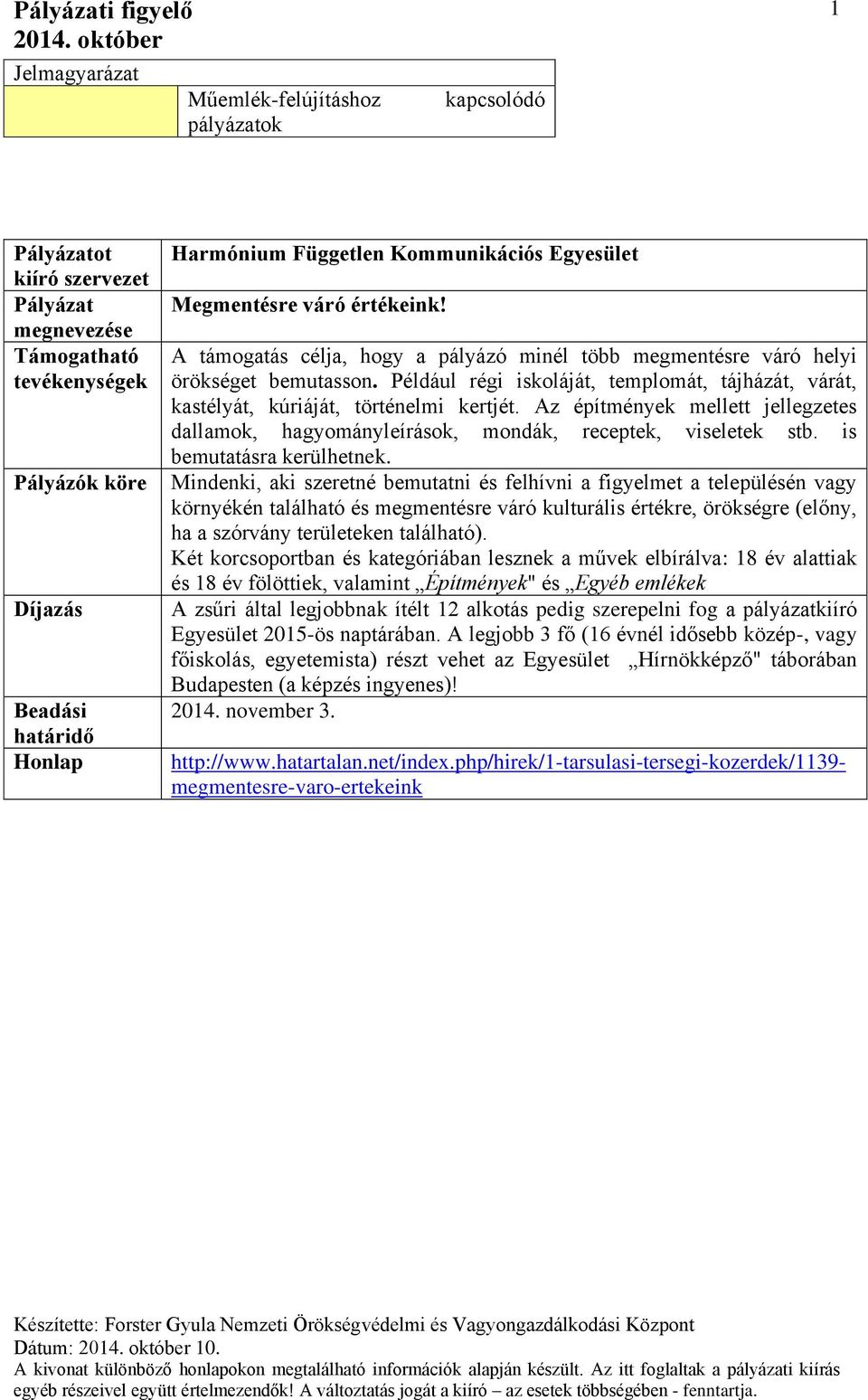 Az építmények mellett jellegzetes dallamok, hagyományleírások, mondák, receptek, viseletek stb. is bemutatásra kerülhetnek.