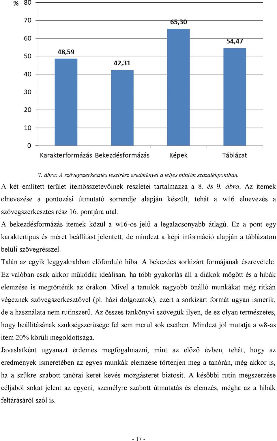 Ez a pont egy karaktertípus és méret beállítást jelentett, de mindezt a képi információ alapján a táblázaton belüli szövegrésszel. Talán az egyik leggyakrabban előforduló hiba.