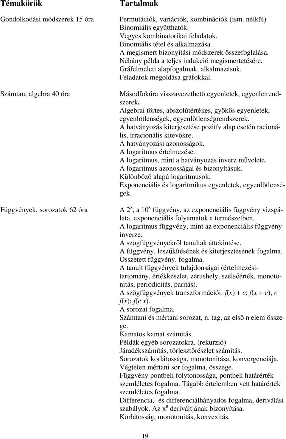 Gráfelméleti alapfogalmak, alkalmazásuk. Feladatok megoldása gráfokkal. Másodfokúra visszavezethető egyenletek, egyenletrendszerek.