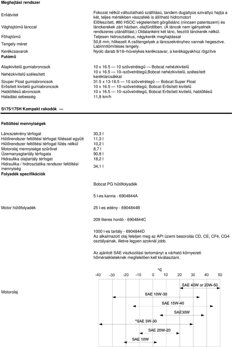 végtelenített görgőslánc (nincsen patentszem) és lánckerekek zárt házban, lajfürdőben. (A lánck nem igényelnek rendszeres utánállítást.) Oldalanként két lánc, feszítő lánckerék nélkül.