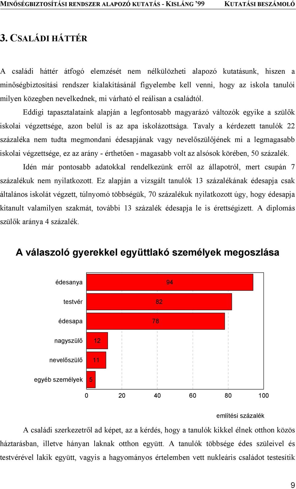 Tavaly a kérdezett tanulók 22 százaléka nem tudta megmondani édesapjának vagy nevelőszülőjének mi a legmagasabb iskolai végzettsége, ez az arány - érthetően - magasabb volt az alsósok körében, 50