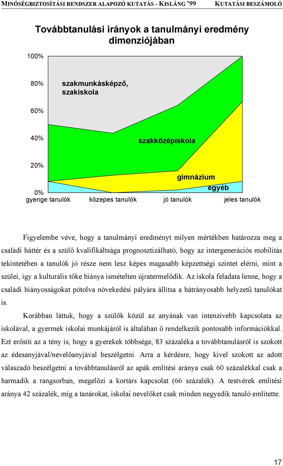 része nem lesz képes magasabb képzettségi szintet elérni, mint a szülei, így a kulturális tőke hiánya ismételten újratermelődik.