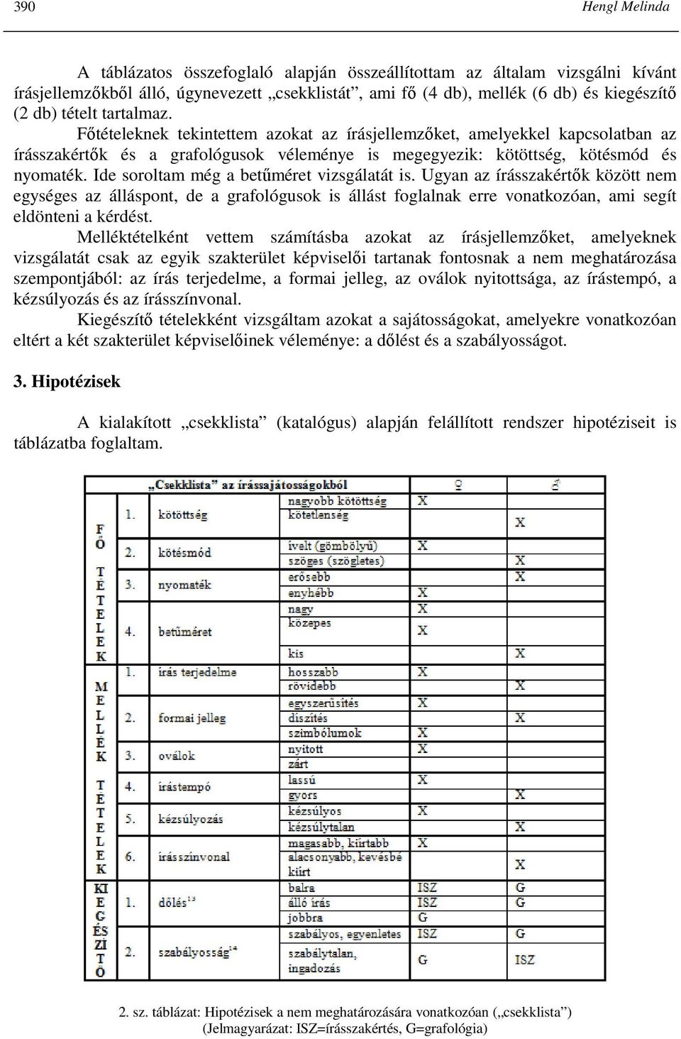 Ide soroltam még a betőméret vizsgálatát is. Ugyan az írásszakértık között nem egységes az álláspont, de a grafológusok is állást foglalnak erre vonatkozóan, ami segít eldönteni a kérdést.