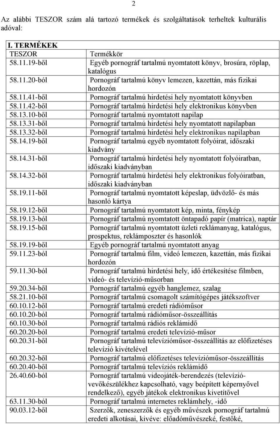 20.32-ből 60.20.40-ből 26.40.60-ból 63.11.30-ból 90.03.