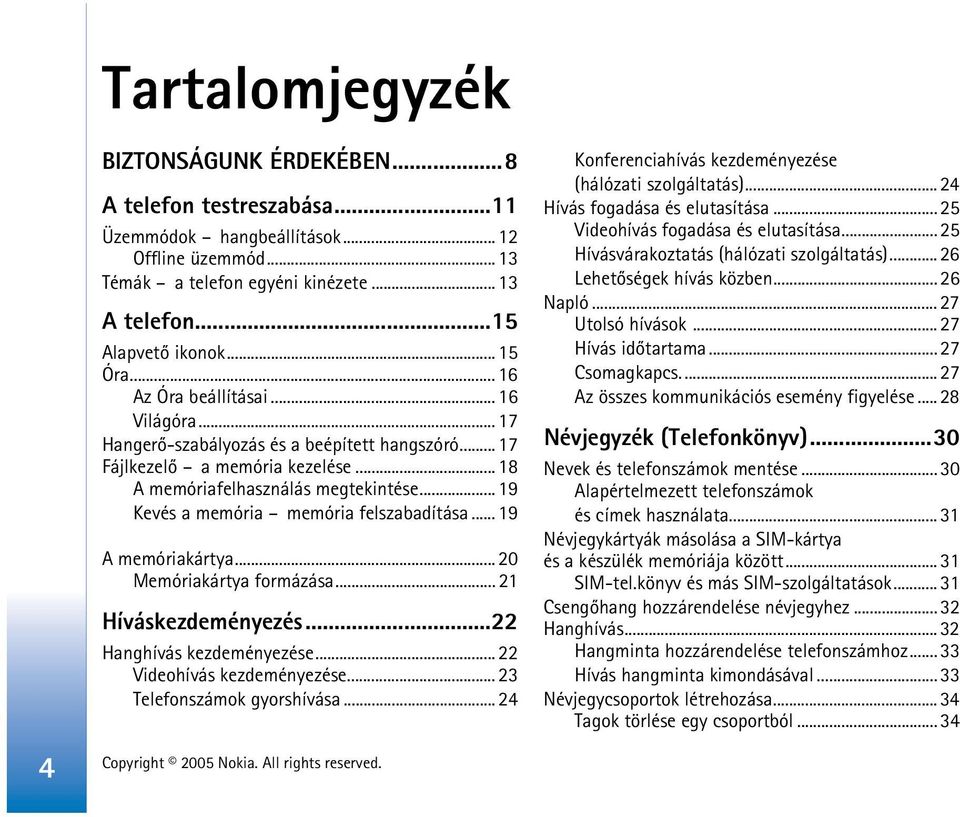 .. 19 Kevés a memória memória felszabadítása... 19 A memóriakártya... 20 Memóriakártya formázása... 21 Híváskezdeményezés...22 Hanghívás kezdeményezése... 22 Videohívás kezdeményezése.