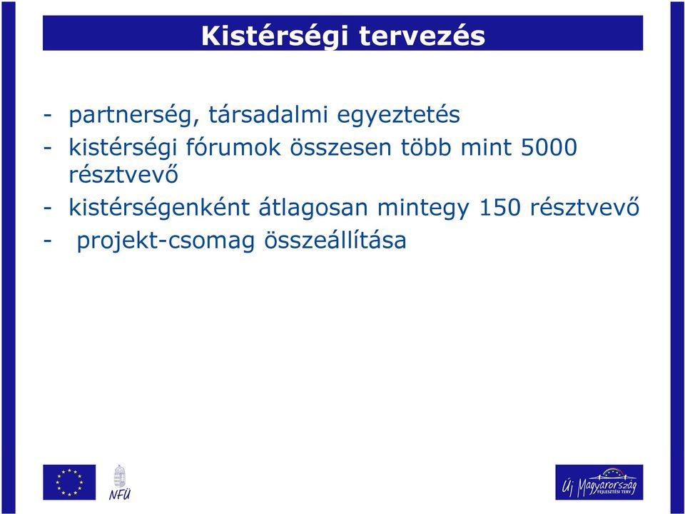 mint 5000 résztvevı - kistérségenként átlagosan