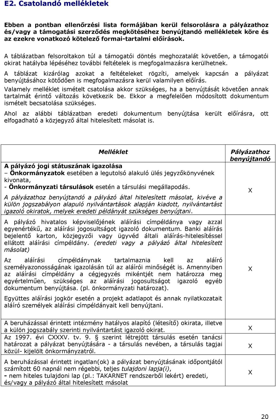 A táblázatban felsoroltakon túl a támogatói döntés meghozatalát követően, a támogatói okirat hatályba lépéséhez további feltételek is megfogalmazásra kerülhetnek.