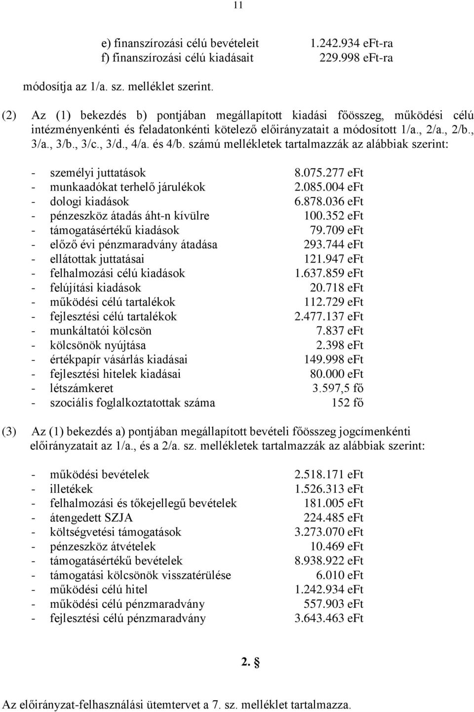 és 4/b. számú mellékletek tartalmazzák az alábbiak szerint: - személyi juttatások 8.075.277 eft - munkaadókat terhelő járulékok 2.085.004 eft - dologi kiadások 6.878.