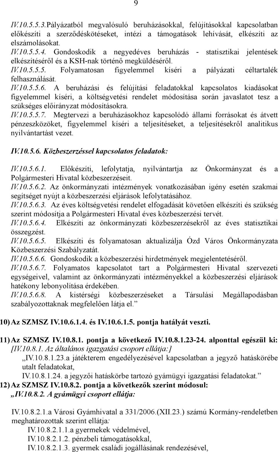 A beruházási és felújítási feladatokkal kapcsolatos kiadásokat figyelemmel kíséri, a költségvetési rendelet módosítása során javaslatot tesz a szükséges előirányzat módosításokra. IV.10.5.5.7.