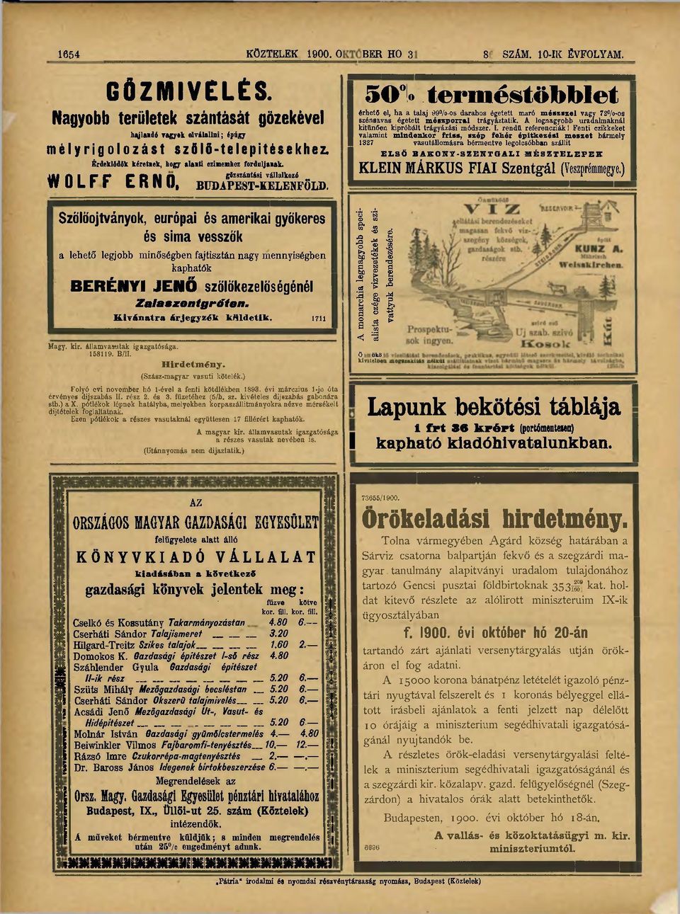 t e r m é s t ő b b l e t érhető el, ha a talaj 99%-os darabos égetett maró mészszel vagy 72 /o-os szénsavas égetett mészporral trágyáztatik.