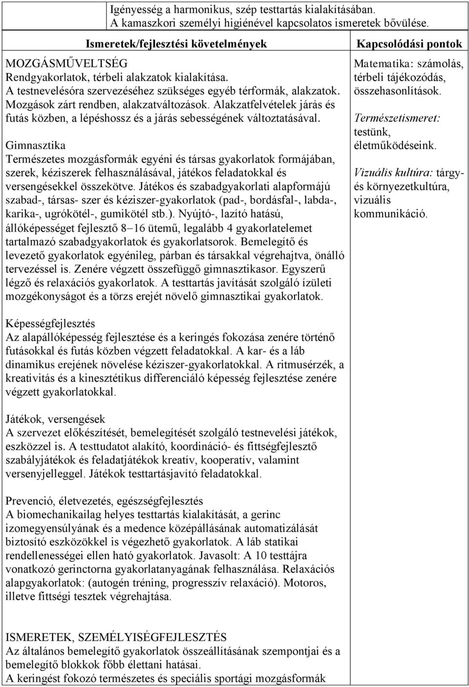 Mozgások zárt rendben, alakzatváltozások. Alakzatfelvételek járás és futás közben, a lépéshossz és a járás sebességének változtatásával.