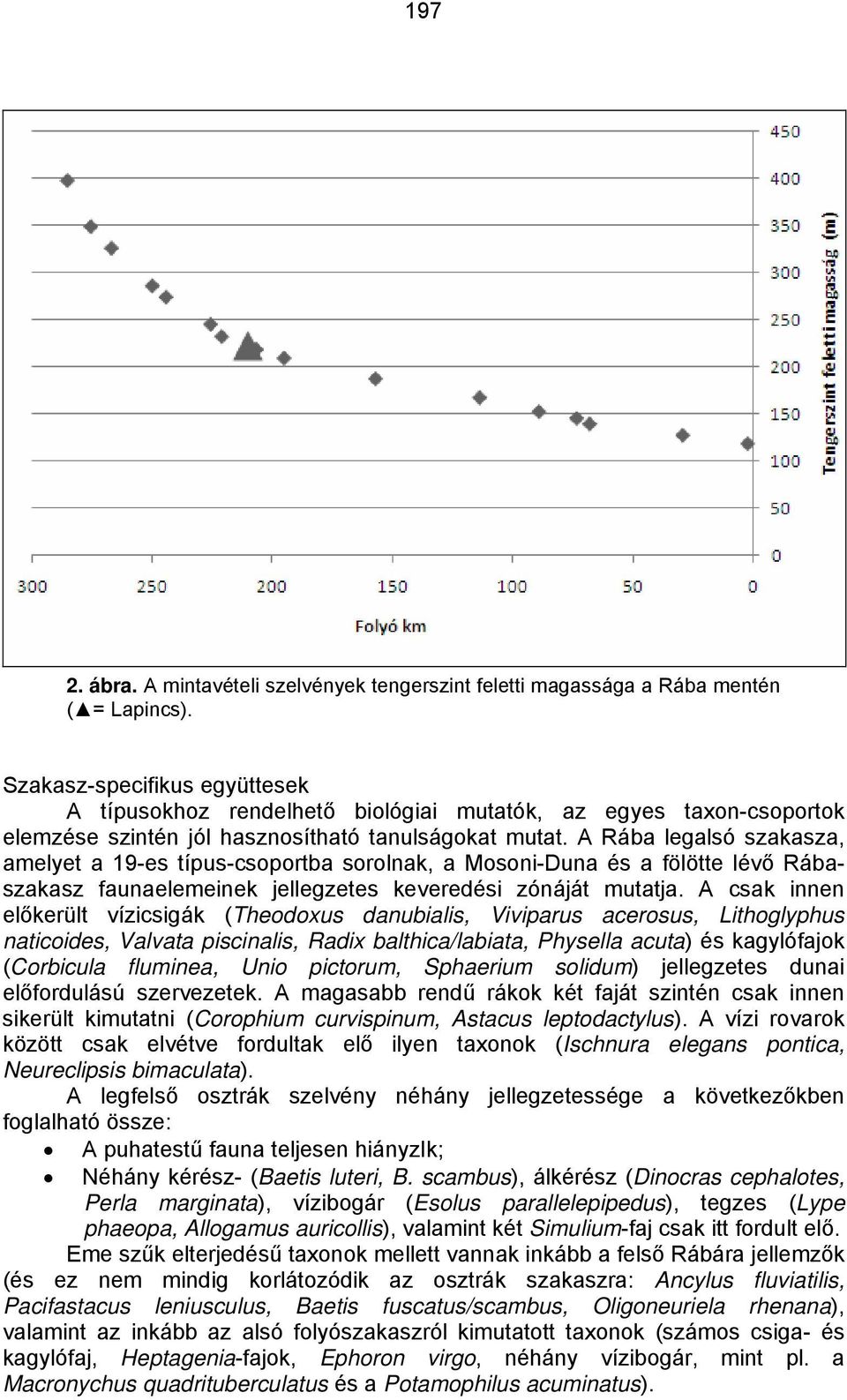 A Rába legalsó szakasza, amelyet a 19-es típus-csoportba sorolnak, a Mosoni-Duna és a fölötte lévő Rábaszakasz faunaelemeinek jellegzetes keveredési zónáját mutatja.